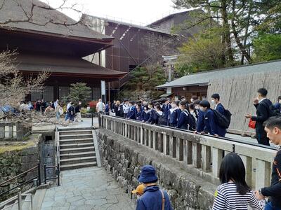 清水寺見学中の様子